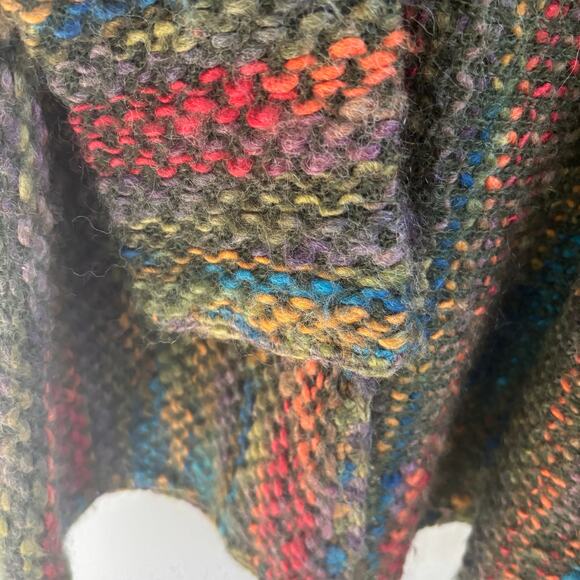 VTG Talbots Small Petite Mohair Blend Open Cardigan Rainbow Cozy Boho - Picture 7 of 8